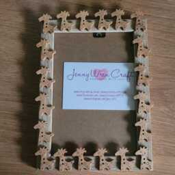 Natural Wooden Giraffe Button Photo Frame 4 X 6 Inches - thumbnail 2