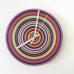 Wall Clock, Colorful Paper Unique Decoration, No Ticking Housewarming Gift - thumbnail 3