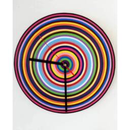 Wall Clock, Colorful Paper Unique Decoration, No Ticking Housewarming Gift - thumbnail 2