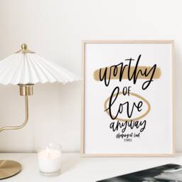 Enneagram 3 Sleeping At Last Lyrics Print - Poster Three Minimal Wall Art Neutral Encouraging Gifts - thumbnail 3