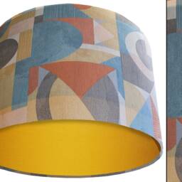 Art Deco Lampshade Earthy Geometric Print, Handmade Light Shade - thumbnail 3