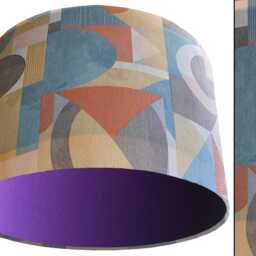Art Deco Lampshade Earthy Geometric Print, Handmade Light Shade - thumbnail 4
