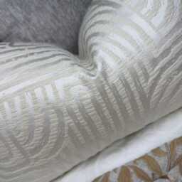Handmade Lumbar Natural Ivory Cushion Cover, Geometric Pillow Case 12x20 - thumbnail 4
