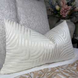 Handmade Lumbar Natural Ivory Cushion Cover, Geometric Pillow Case 12x20