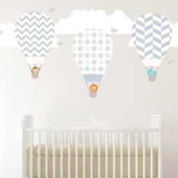 Boys Wall Decals Hot Air Balloons Animals, Stickers, Nursery Decals, Decor, Stickers Nursery, Baby - thumbnail 3