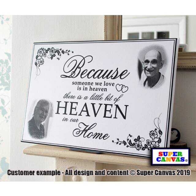 In Memory Of Grandparent Mum Dad Wife Husband Brother Sister Child Personalised Memorial Framed Picture Photo Canvas Print Christmas Gift - image 1