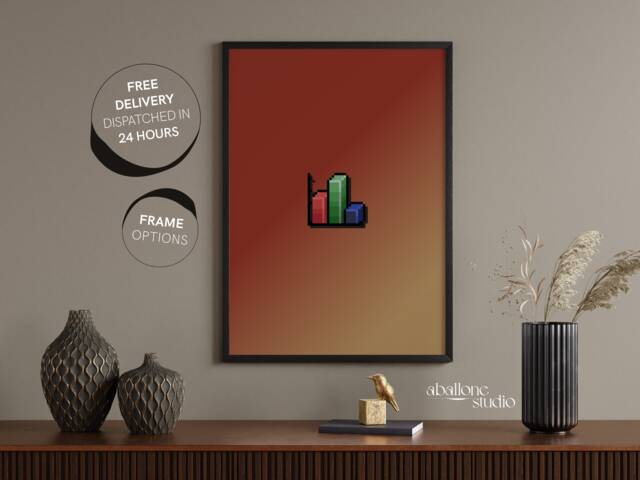 Runescape Max/Total Level Print Video Osrs Games Gifts For Him Gradient Pixel Art Old School Gamer - image 1