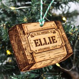 Personalised Soap Maker Christmas Ornament Gift Wood Custom Bauble Laser Engraved Rustic Wooden Name Tree Decoration Irish - thumbnail 4