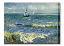 Vincent Van Gogh, Canvas Wall Art Print, Seascape, Near Saintes-Maries-De-La Mer, Home Decor Print Framed - thumbnail 1