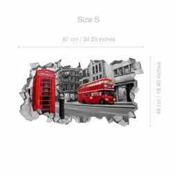 London Wall Decal 3D - Broken Wallpaper Wall Decals Printed Art Sku Lond3Dm - thumbnail 3