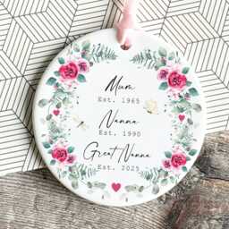 Personalised Gift For Her Great Grandma Mum Nanna Nanny Mom Mam Nan Wildflower Floral Home Linen Style Cushion Birthday - thumbnail 2