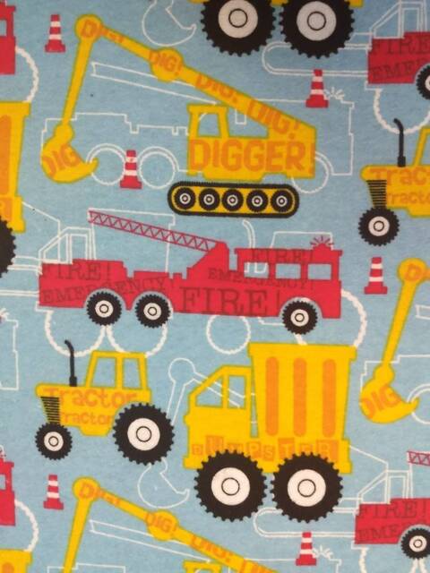 Construction Trucks Crib Sheet Fire Truck, Digger, Dump Cotton Or Flannel - image 1