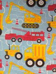 Construction Trucks Crib Sheet Fire Truck, Digger, Dump Cotton Or Flannel - thumbnail 1