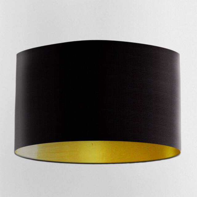 Black Velvet Lampshade With Brushed Gold Lining, Handmade Lampshades, Table Lamp Shade - image 1