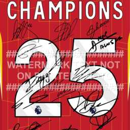 Champions 2025 Squad Signed Liverpool Printed Autograph Print Photo Framed Option Shirt Jersey Mo Salah - thumbnail 2