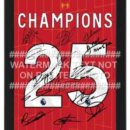 Champions 2025 Squad Signed Liverpool Printed Autograph Print Photo Framed Option Shirt Jersey Mo Salah - thumbnail 3
