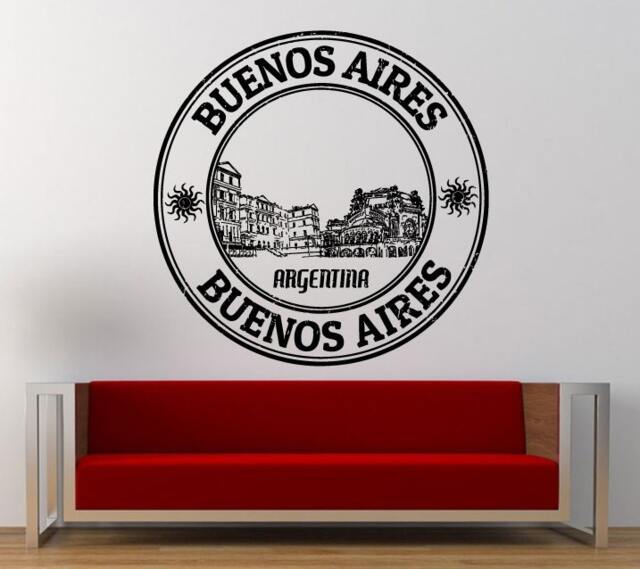 Buenos Aires Argentina Stamp Wall Decal Sticker Vinyl Mural Leaving Bedroom Room Home Decor Free Shipping L344 - image 1