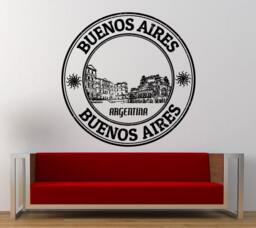 Buenos Aires Argentina Stamp Wall Decal Sticker Vinyl Mural Leaving Bedroom Room Home Decor Free Shipping L344 - thumbnail 1