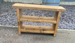 Rustic Scaffold Board Shoe Bench - Handmade Wooden Hallway With Storage Bespoke UK Made Furniture 7 Wax Finishes