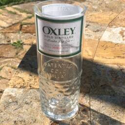 Oxley Gin Liquor Bottle Drinking Glasses Set Or Tall Candle - thumbnail 3