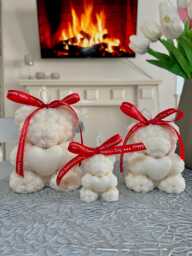 Handmade Soy Wax Candle Valentine's Day Teddy Bear Decor - thumbnail 1