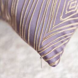 Antique Purple Tan Decorative Throw Pillow Cover, Satin Blend Silk Embroidered Cushion Covers, Accent Modern Pillowcase, Boutique Pillows - thumbnail 4