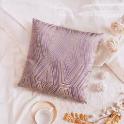 Antique Purple Tan Decorative Throw Pillow Cover, Satin Blend Silk Embroidered Cushion Covers, Accent Modern Pillowcase, Boutique Pillows - thumbnail 2