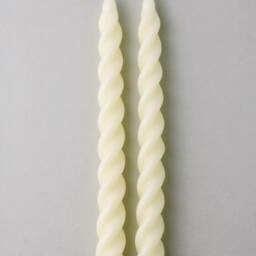 Beeswax Soy Blend Twist Candles Vanilla Cream Taper Candles - Set Of 2 - thumbnail 2
