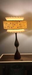 Mid Century Vintage Style Tapered 3 Tier Fiberglass Lamp Shade Atomic Ivory - thumbnail 1