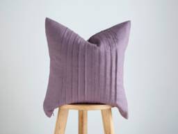 Custom Purple Linen Pillow Cover Ticking Stripe Decorative Pillowcase