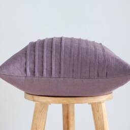 Custom Purple Linen Pillow Cover Ticking Stripe Decorative Pillowcase - thumbnail 2