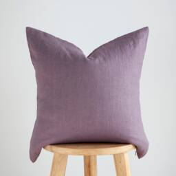 Custom Purple Linen Pillow Cover Ticking Stripe Decorative Pillowcase - thumbnail 3