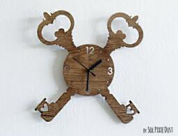 Forever Love Wedding Keys - Wooden Wall Clock - thumbnail 1