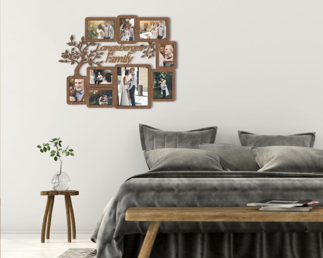 Personalized Family Tree - Large Photo Collage Frame, Custom Wooden Picture Frames, Wall Art Gallery, Decor, Housewarming Gift - image 1
