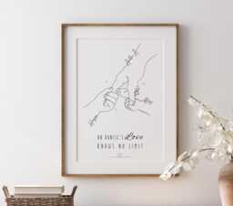 Personalised Auntie & Child Line Art Print, Nephew Or Niece Gift To Aunt - thumbnail 1