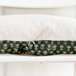 Floral Block Print Lumbar Pillow Cover Boho Farmhouse Decor - thumbnail 3