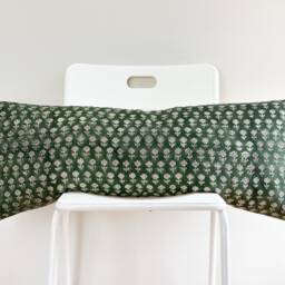 Floral Block Print Lumbar Pillow Cover Boho Farmhouse Decor - thumbnail 2