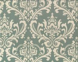 New 18x18 Inch Designer Handmade Pillow Case in Large Damask Dark Dusty Blue & Off White - thumbnail 1