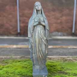 Bronze Virgin Mary Ornament Concrete Holy Mother Sculpture Stone Prayer Statue Elegant Religious Figure Memorial Catholic Decor Gift