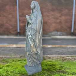 Bronze Virgin Mary Ornament Concrete Holy Mother Sculpture Stone Prayer Statue Elegant Religious Figure Memorial Catholic Decor Gift - thumbnail 3