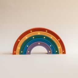 Handmade Wooden Blue Rainbow Lamp - Perfect Baby Gift & Nightlight For Kids' Bedrooms, Kids Lamp, Gift, Desk - thumbnail 1