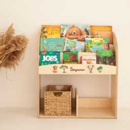 Personalized Toddler Bookshelf, Montessori Nursery Bookcase, Plywood