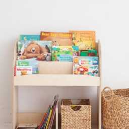 Personalized Toddler Bookshelf, Montessori Nursery Bookcase, Plywood - thumbnail 3