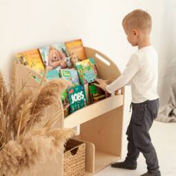 Personalized Toddler Bookshelf, Montessori Nursery Bookcase, Plywood - thumbnail 4
