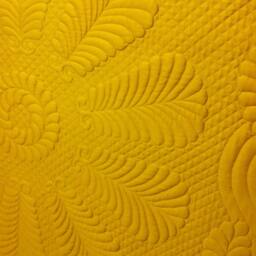 Welsh Gold Quilted Wall Hanging, Silk Thread Trapunto, 40x40 - thumbnail 2