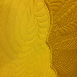 Welsh Gold Quilted Wall Hanging, Silk Thread Trapunto, 40x40 - thumbnail 4