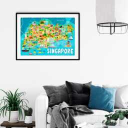 Singapore Map Poster - Of Illustrated Wall Art Home Decor Gift - thumbnail 2