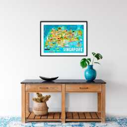 Singapore Map Poster - Of Illustrated Wall Art Home Decor Gift - thumbnail 3