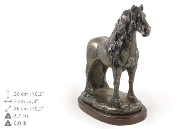 Fresian Horse - Stallion, Horse Wooden Base Statue, Limited Edition, Artdog - image 1