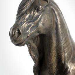 Fresian Horse - Stallion, Horse Wooden Base Statue, Limited Edition, Artdog - thumbnail 4